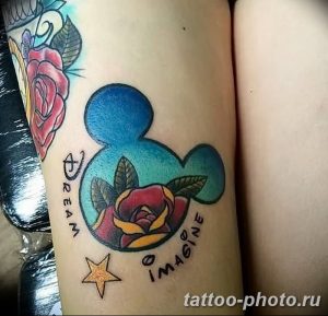 Фото рисунка Тату Микки Маус 20.11.2018 №100 - Tattoo Mickey Mouse - tattoo-photo.ru