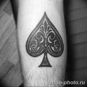 Фото рисунка Тату туз пиковый 20.11.2018 №019 - Tattoo ace of spades - tattoo-photo.ru