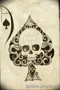 Фото рисунка Тату туз пиковый 20.11.2018 №039 - Tattoo ace of spades - tattoo-photo.ru