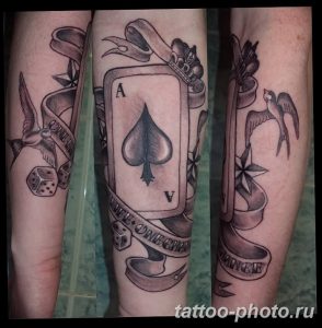 Фото рисунка Тату туз пиковый 20.11.2018 №088 - Tattoo ace of spades - tattoo-photo.ru