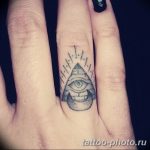 фото рисунка тату глаз в треугольнике 27.11.2018 №002 - tattoo of eyes - tattoo-photo.ru
