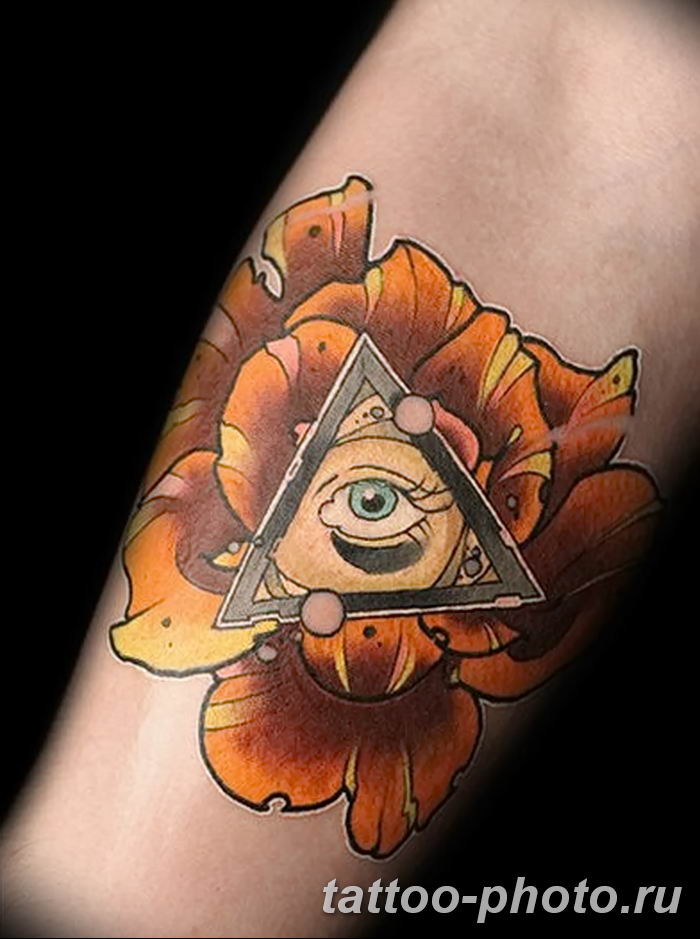 фото рисунка тату глаз в треугольнике 27.11.2018 №008 - tattoo of eyes - tattoo-photo.ru
