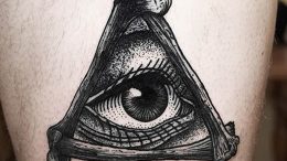 фото рисунка тату глаз в треугольнике 27.11.2018 №011 - tattoo of eyes - tattoo-photo.ru