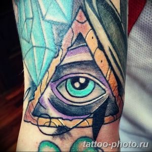 фото рисунка тату глаз в треугольнике 27.11.2018 №012 - tattoo of eyes - tattoo-photo.ru