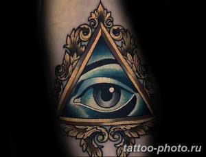 фото рисунка тату глаз в треугольнике 27.11.2018 №020 - tattoo of eyes - tattoo-photo.ru