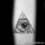 фото рисунка тату глаз в треугольнике 27.11.2018 №022 - tattoo of eyes - tattoo-photo.ru