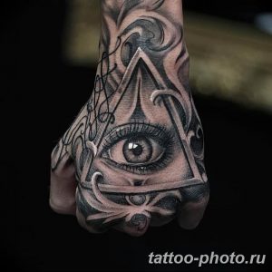 фото рисунка тату глаз в треугольнике 27.11.2018 №034 - tattoo of eyes - tattoo-photo.ru