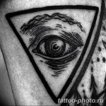 фото рисунка тату глаз в треугольнике 27.11.2018 №038 - tattoo of eyes - tattoo-photo.ru
