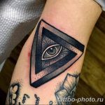фото рисунка тату глаз в треугольнике 27.11.2018 №039 - tattoo of eyes - tattoo-photo.ru
