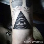 фото рисунка тату глаз в треугольнике 27.11.2018 №060 - tattoo of eyes - tattoo-photo.ru