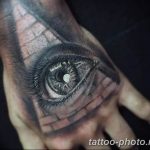 фото рисунка тату глаз в треугольнике 27.11.2018 №082 - tattoo of eyes - tattoo-photo.ru