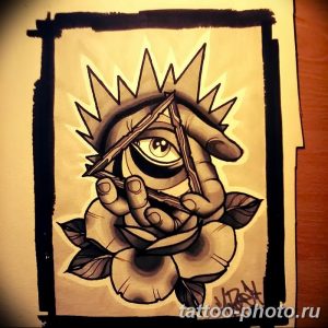 фото рисунка тату глаз в треугольнике 27.11.2018 №087 - tattoo of eyes - tattoo-photo.ru