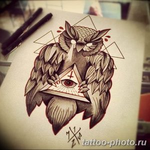 фото рисунка тату глаз в треугольнике 27.11.2018 №090 - tattoo of eyes - tattoo-photo.ru