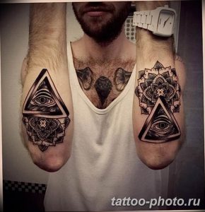 фото рисунка тату глаз в треугольнике 27.11.2018 №102 - tattoo of eyes - tattoo-photo.ru