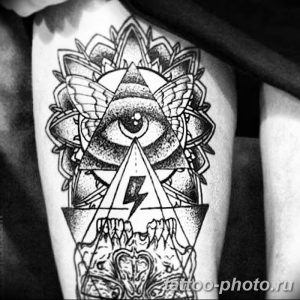 фото рисунка тату глаз в треугольнике 27.11.2018 №103 - tattoo of eyes - tattoo-photo.ru