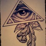 фото рисунка тату глаз в треугольнике 27.11.2018 №109 - tattoo of eyes - tattoo-photo.ru