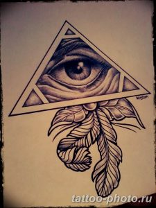 фото рисунка тату глаз в треугольнике 27.11.2018 №109 - tattoo of eyes - tattoo-photo.ru