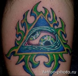 фото рисунка тату глаз в треугольнике 27.11.2018 №123 - tattoo of eyes - tattoo-photo.ru