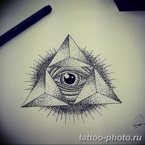 фото рисунка тату глаз в треугольнике 27.11.2018 №125 - tattoo of eyes - tattoo-photo.ru