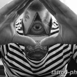 фото рисунка тату глаз в треугольнике 27.11.2018 №133 - tattoo of eyes - tattoo-photo.ru