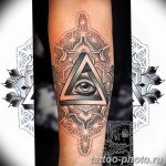 фото рисунка тату глаз в треугольнике 27.11.2018 №146 - tattoo of eyes - tattoo-photo.ru