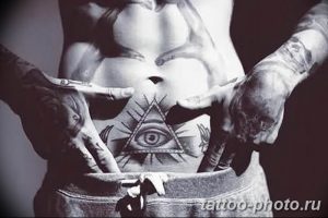 фото рисунка тату глаз в треугольнике 27.11.2018 №152 - tattoo of eyes - tattoo-photo.ru