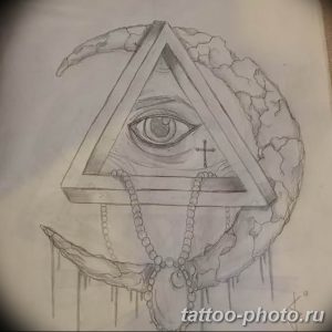фото рисунка тату глаз в треугольнике 27.11.2018 №154 - tattoo of eyes - tattoo-photo.ru