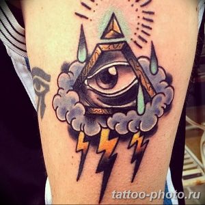 фото рисунка тату глаз в треугольнике 27.11.2018 №175 - tattoo of eyes - tattoo-photo.ru
