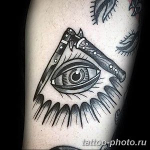 фото рисунка тату глаз в треугольнике 27.11.2018 №179 - tattoo of eyes - tattoo-photo.ru
