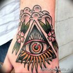 фото рисунка тату глаз в треугольнике 27.11.2018 №183 - tattoo of eyes - tattoo-photo.ru