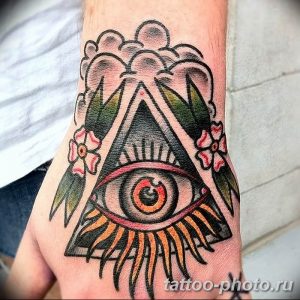 фото рисунка тату глаз в треугольнике 27.11.2018 №183 - tattoo of eyes - tattoo-photo.ru