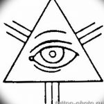 фото рисунка тату глаз в треугольнике 27.11.2018 №185 - tattoo of eyes - tattoo-photo.ru