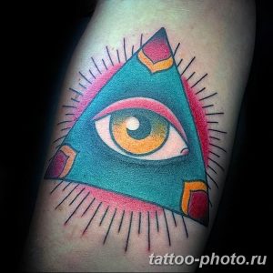 фото рисунка тату глаз в треугольнике 27.11.2018 №198 - tattoo of eyes - tattoo-photo.ru