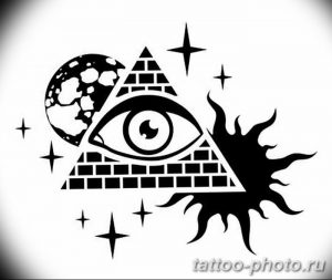 фото рисунка тату глаз в треугольнике 27.11.2018 №201 - tattoo of eyes - tattoo-photo.ru