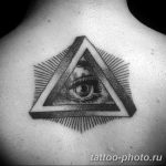 фото рисунка тату глаз в треугольнике 27.11.2018 №205 - tattoo of eyes - tattoo-photo.ru