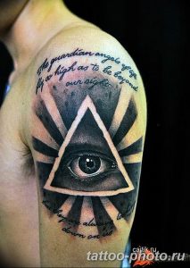 фото рисунка тату глаз в треугольнике 27.11.2018 №217 - tattoo of eyes - tattoo-photo.ru