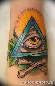 фото рисунка тату глаз в треугольнике 27.11.2018 №219 - tattoo of eyes - tattoo-photo.ru
