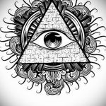 фото рисунка тату глаз в треугольнике 27.11.2018 №222 - tattoo of eyes - tattoo-photo.ru