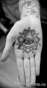 фото рисунка тату глаз в треугольнике 27.11.2018 №228 - tattoo of eyes - tattoo-photo.ru