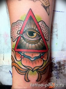 фото рисунка тату глаз в треугольнике 27.11.2018 №237 - tattoo of eyes - tattoo-photo.ru