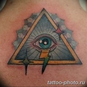 фото рисунка тату глаз в треугольнике 27.11.2018 №243 - tattoo of eyes - tattoo-photo.ru