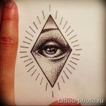 фото рисунка тату глаз в треугольнике 27.11.2018 №245 - tattoo of eyes - tattoo-photo.ru