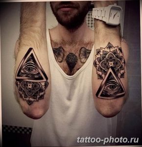 фото рисунка тату глаз в треугольнике 27.11.2018 №254 - tattoo of eyes - tattoo-photo.ru