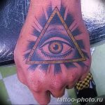 фото рисунка тату глаз в треугольнике 27.11.2018 №267 - tattoo of eyes - tattoo-photo.ru