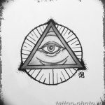 фото рисунка тату глаз в треугольнике 27.11.2018 №270 - tattoo of eyes - tattoo-photo.ru