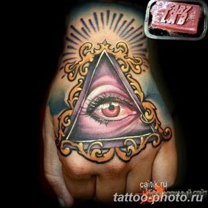 фото рисунка тату глаз в треугольнике 27.11.2018 №275 - tattoo of eyes - tattoo-photo.ru