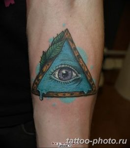 фото рисунка тату глаз в треугольнике 27.11.2018 №281 - tattoo of eyes - tattoo-photo.ru