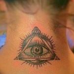 фото рисунка тату глаз в треугольнике 27.11.2018 №289 - tattoo of eyes - tattoo-photo.ru