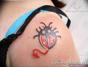 фото идея тату божья коровка 22.12.2018 №054 - photo ladybug tattool- tattoo-photo.ru