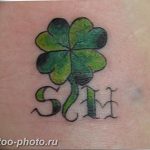 фото тату клевер четырехлистный 24.12.2018 №023 - four leaf clover tattoo - tattoo-photo.ru
